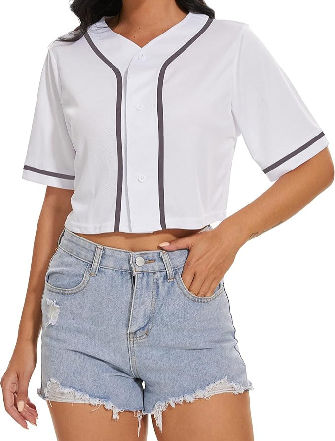 Custom The Perfect Jersey W/ Bling - Cropped Baseball Jersey - Any Team
