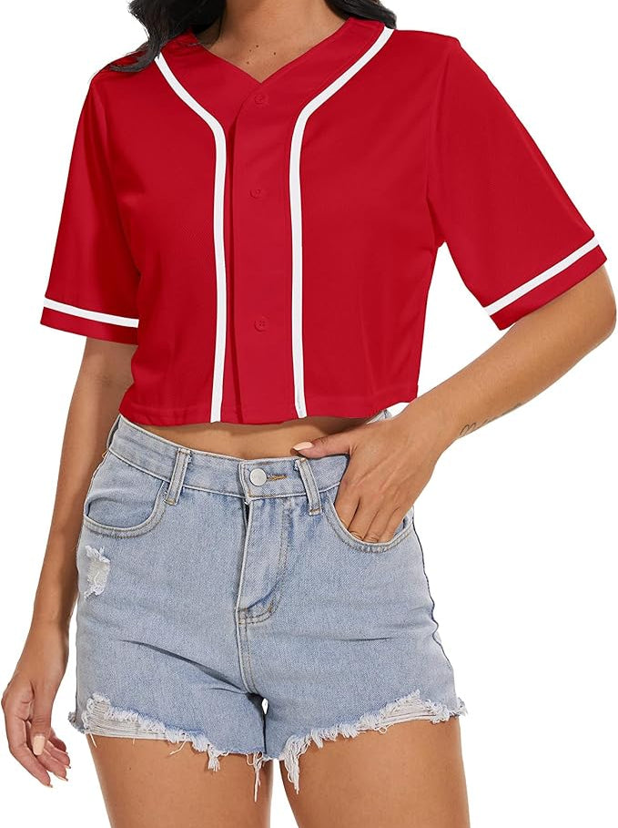 Custom The Perfect Jersey W/ Bling - Cropped Baseball Jersey - Any Team