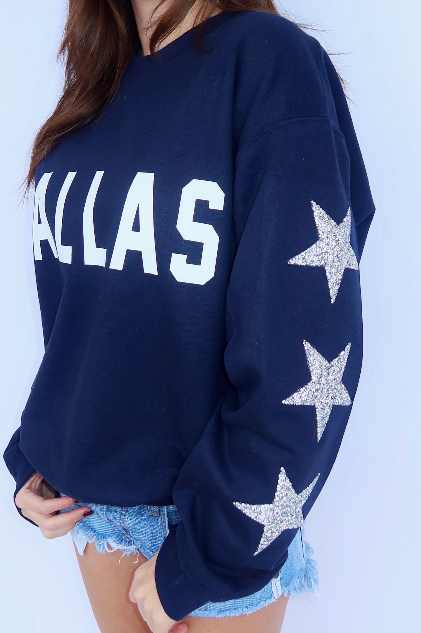 Dallas Sweatshirt w/ Star Bling Sleeves