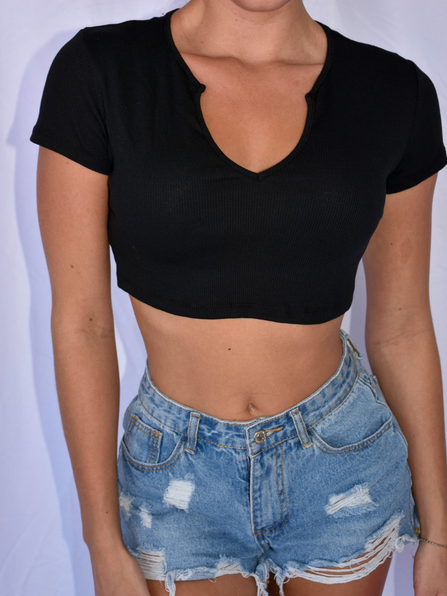 Custom Varsity V Cut Crop Top