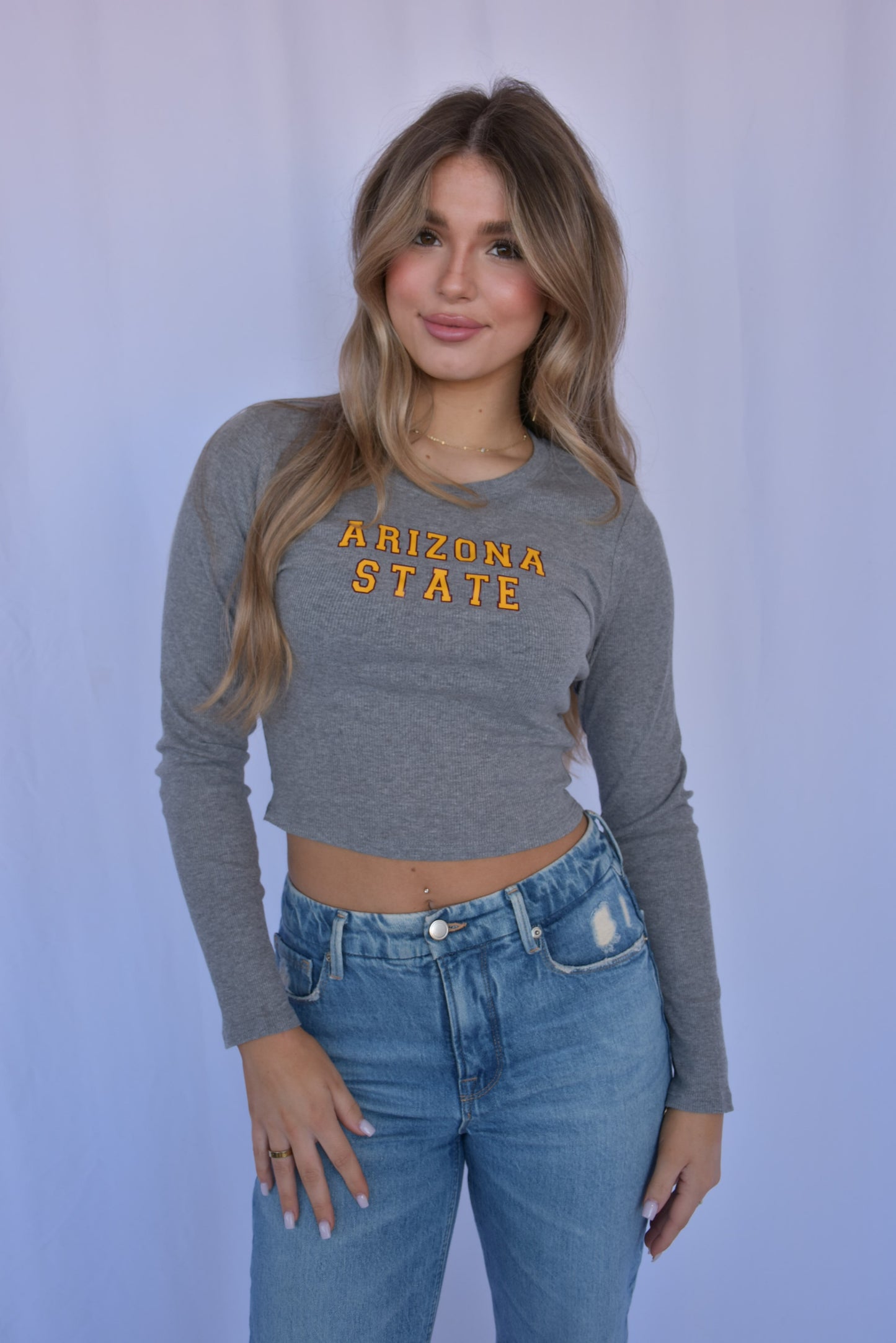 Rookie Ribbed Gray Long Sleeve - Arizona State
