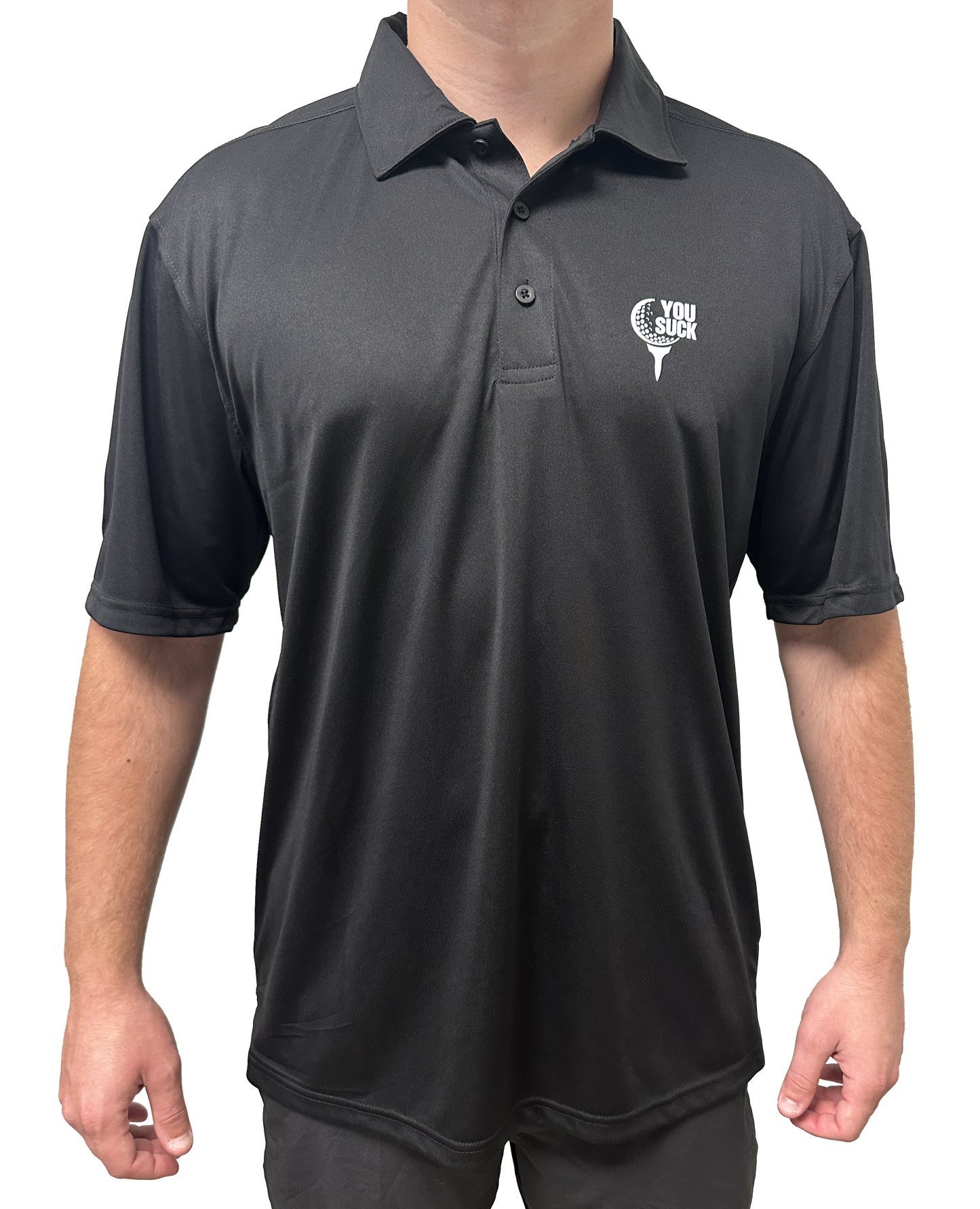 You Suck Men's Golf Ball w/Tee Polo Shirt