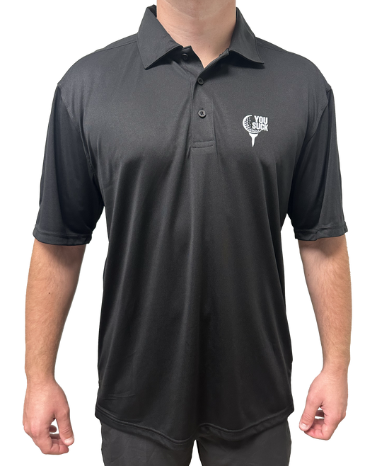 You Suck Men's Golf Ball w/Tee Polo Shirt