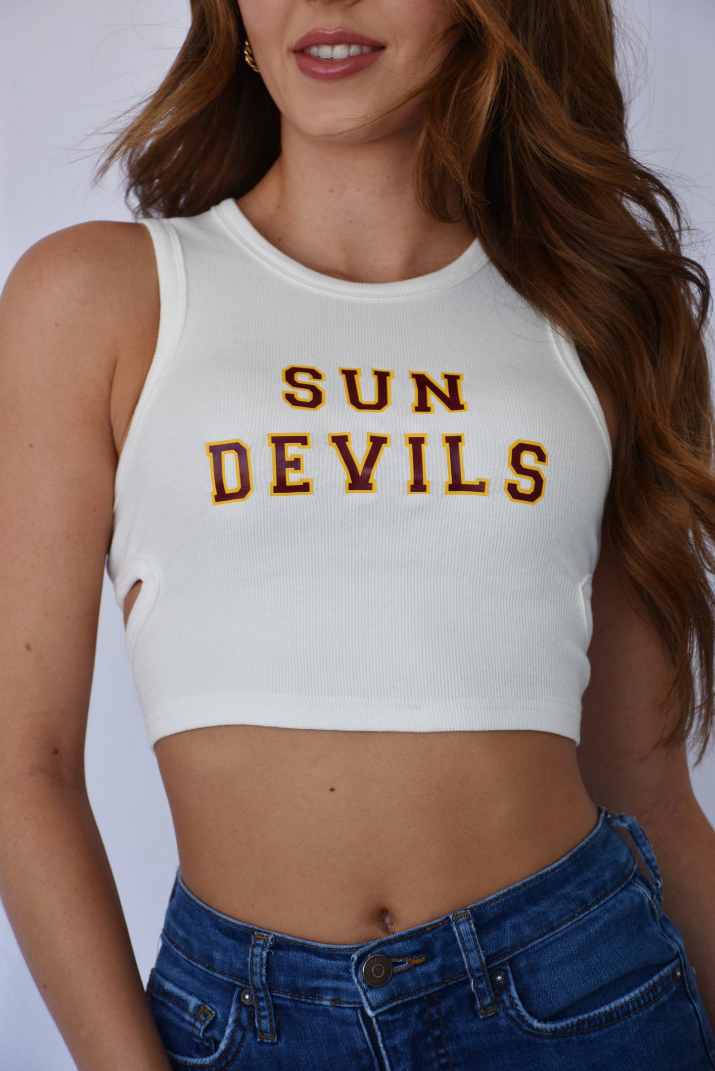Cutout Crew Crop Top - Arizona State University - Sun Devils (ASU)